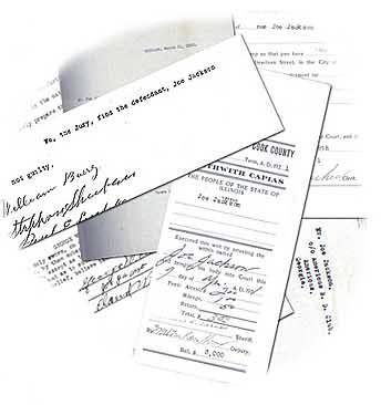 Court documents related to the Black Sox Trial of 1921