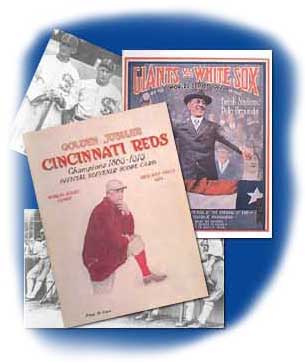 1919 World Series program, 1917 World Series program, Images from 1917 World Series in background